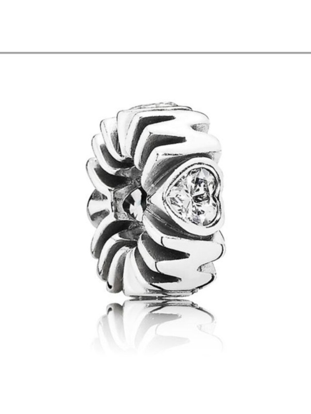 Pandora Sterling Silver Mother's Pride Mom Spacer w/ Clear Zirconia 791520cz